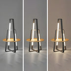 Lampadaire linéaire LED noir 63 avec étagère pour salon
