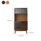 Armoire de rangement en bois de cerisier avec portes vitrées