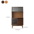 Armoire de rangement en bois de cerisier avec portes vitrées
