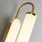 Lampe de coiffeuse cylindrique droite dorée moderne à intensité variable LED