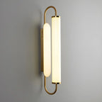 Lampe de coiffeuse cylindrique droite dorée moderne à intensité variable LED