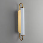 Lampe de coiffeuse cylindrique droite dorée moderne à intensité variable LED