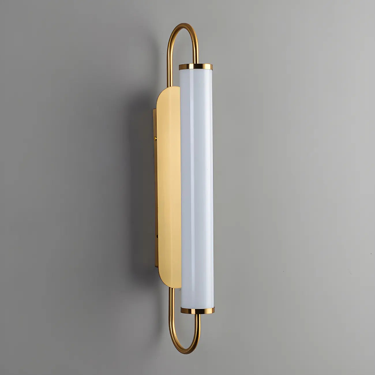 Lampe de coiffeuse cylindrique droite dorée moderne à intensité variable LED