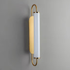 Lampe de coiffeuse cylindrique droite dorée moderne à intensité variable LED