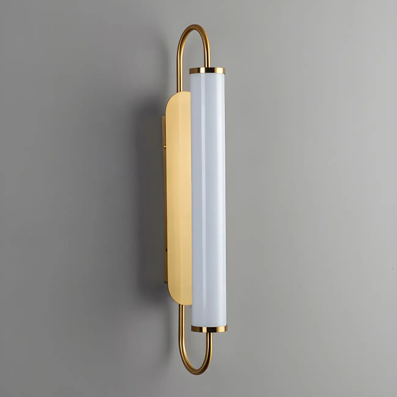Lampe de coiffeuse cylindrique droite dorée moderne à intensité variable LED