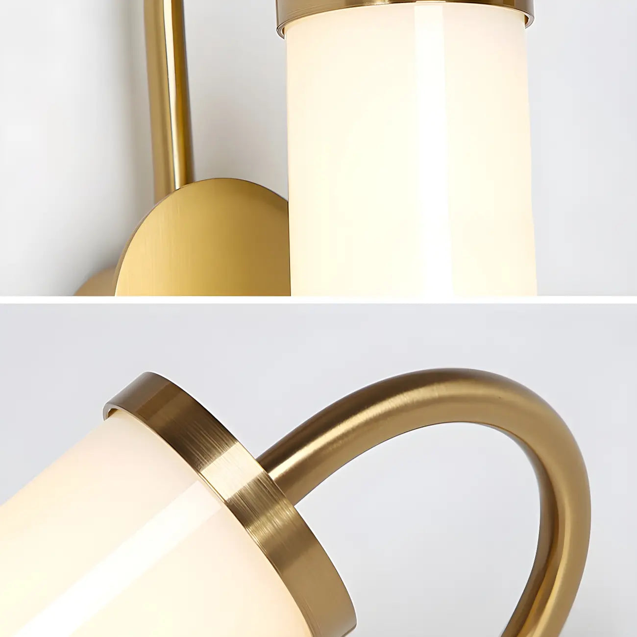 Lampe de coiffeuse cylindrique droite dorée moderne à intensité variable LED