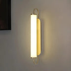 Lampe de coiffeuse cylindrique droite dorée moderne à intensité variable LED