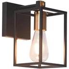 Lampada da bagno a 3 luci lineare a gabbia cubica in ferro nero
