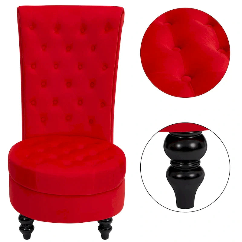 AVAWING Lot de 2 chaises de trône royales rembourrées et pieds en bois d'hévéa