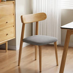 Chaise de salle à manger moderne en cuir sans accoudoirs et dossier bas