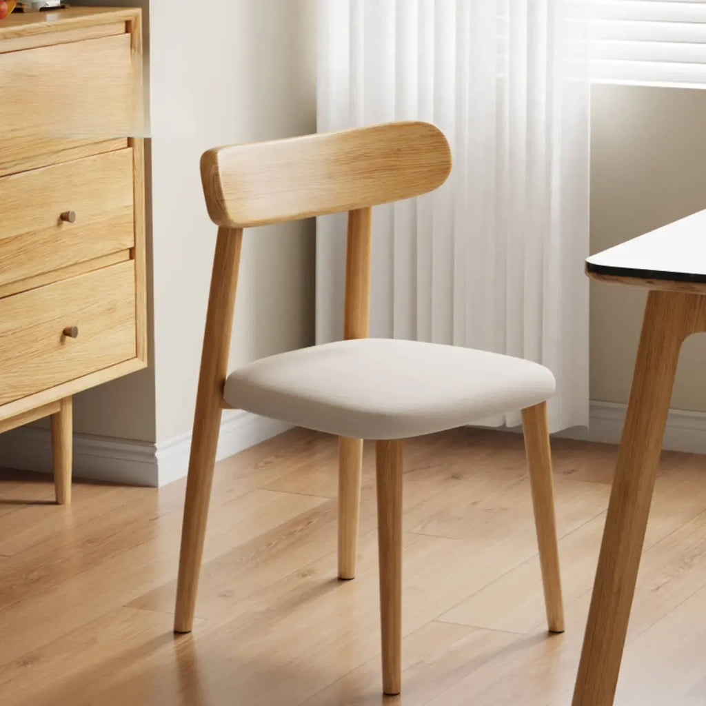 Chaise de salle à manger moderne en cuir sans accoudoirs et dossier bas