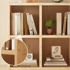 Bibliothèque horizontale moderne en bois à 8 cubes, finition naturelle