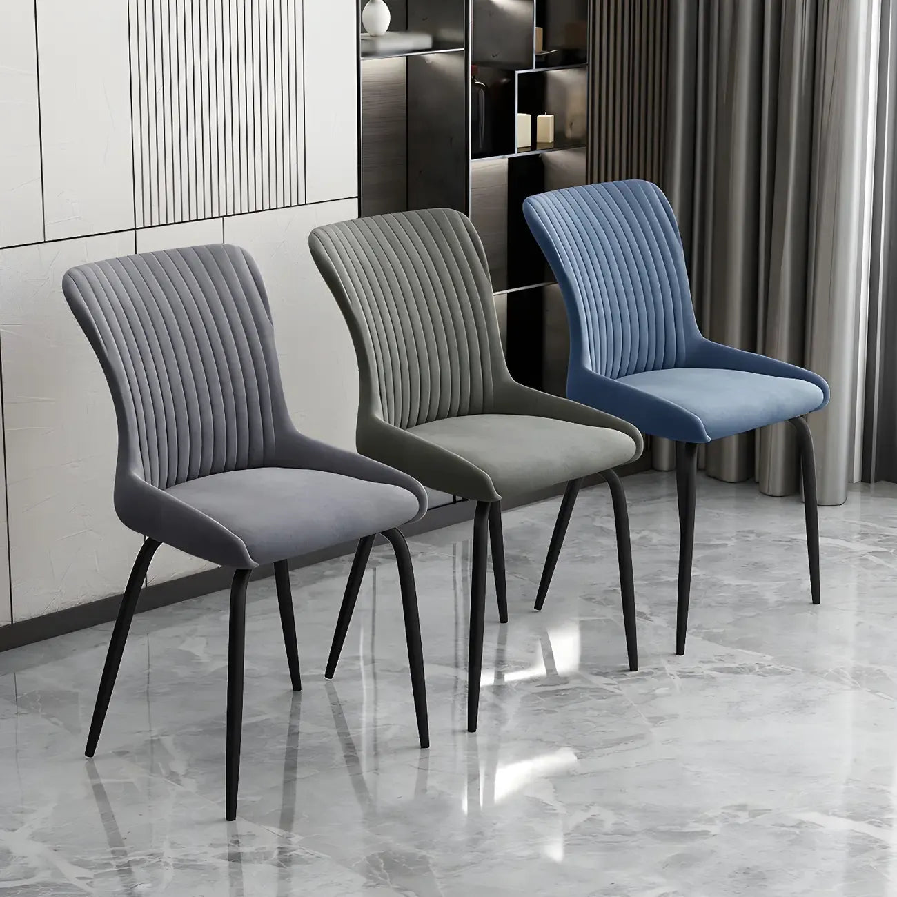 Chaises de cuisine/salle à manger industrielles gris foncé sans accoudoirs