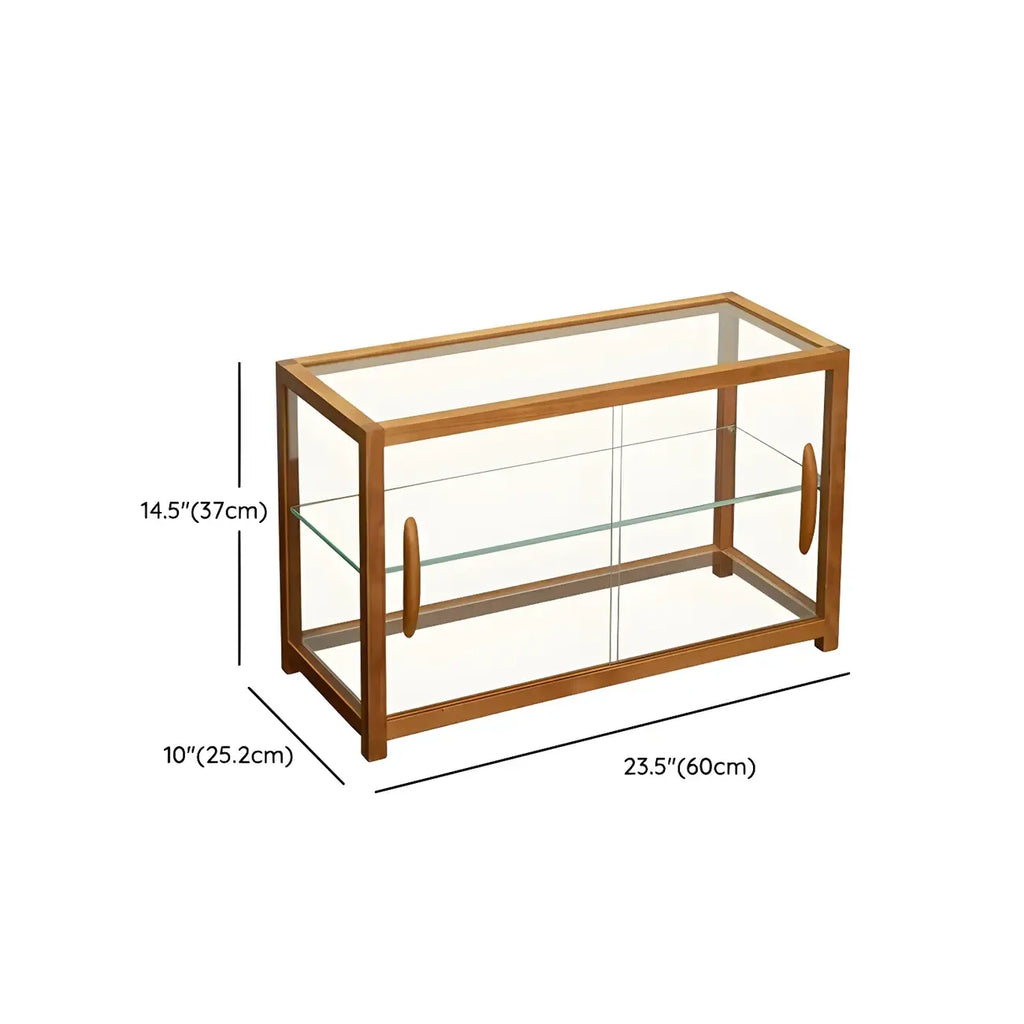 Élégante vitrine de table en bois avec portes coulissantes