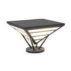 Lampes solaires extérieures pyramidales à support en métal noir