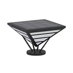 Lampes solaires extérieures pyramidales à support en métal noir