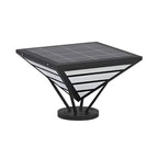 Lampes solaires extérieures pyramidales à support en métal noir