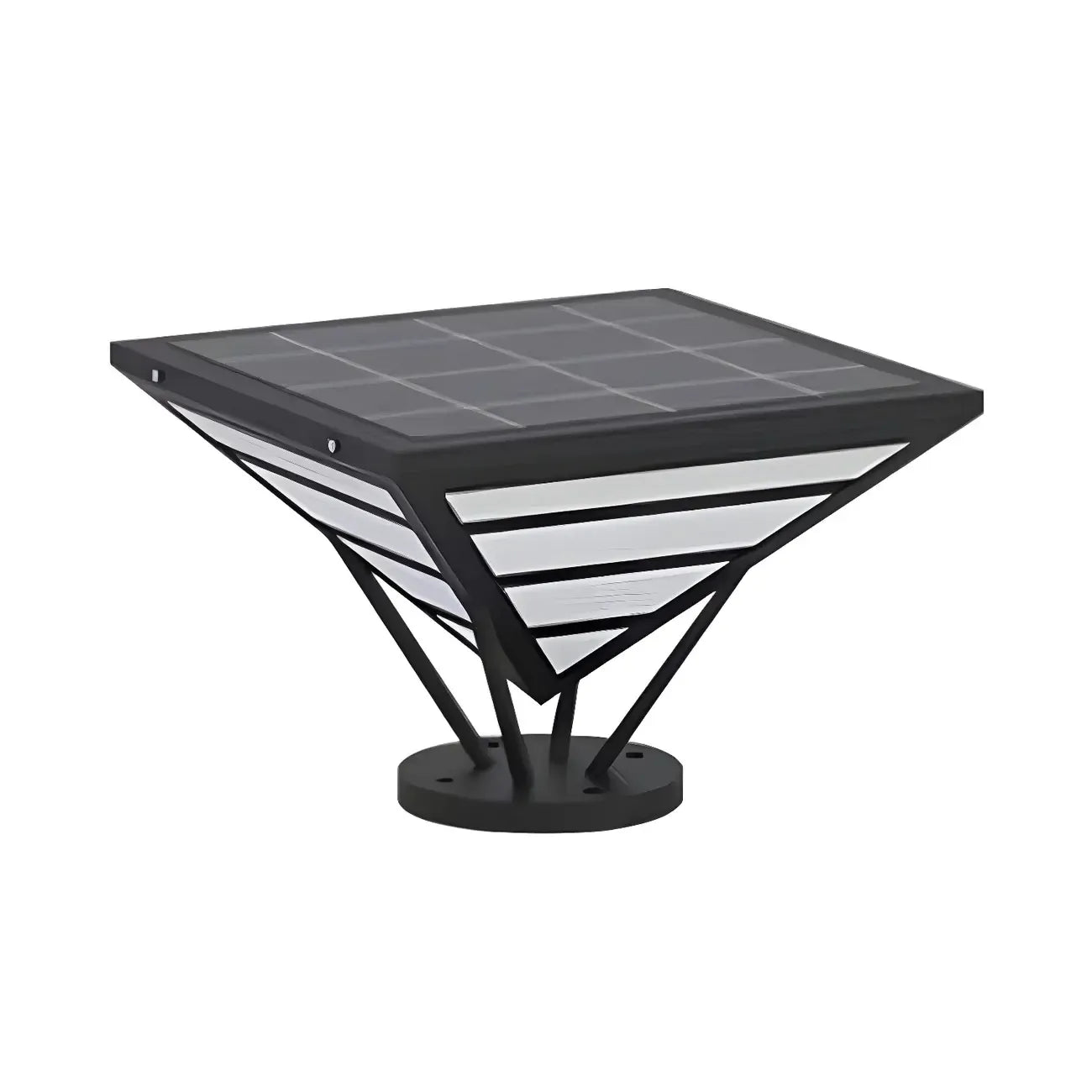 Lampes solaires extérieures pyramidales à support en métal noir