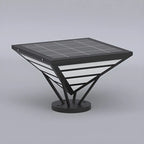 Lampes solaires extérieures pyramidales à support en métal noir