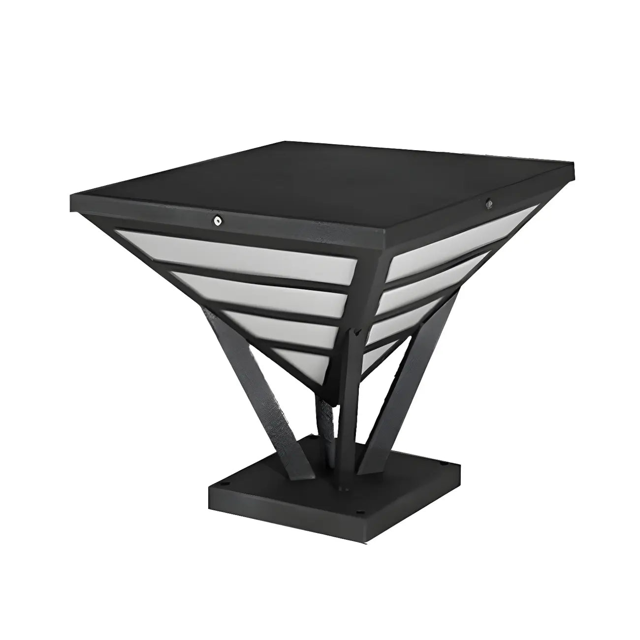Lampes solaires extérieures pyramidales à support en métal noir