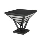 Lampes solaires extérieures pyramidales à support en métal noir