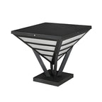 Lampes solaires extérieures pyramidales à support en métal noir