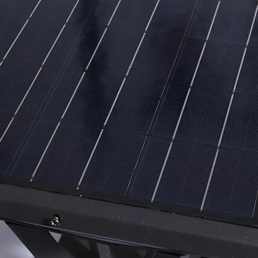 Lampes solaires extérieures pyramidales à support en métal noir