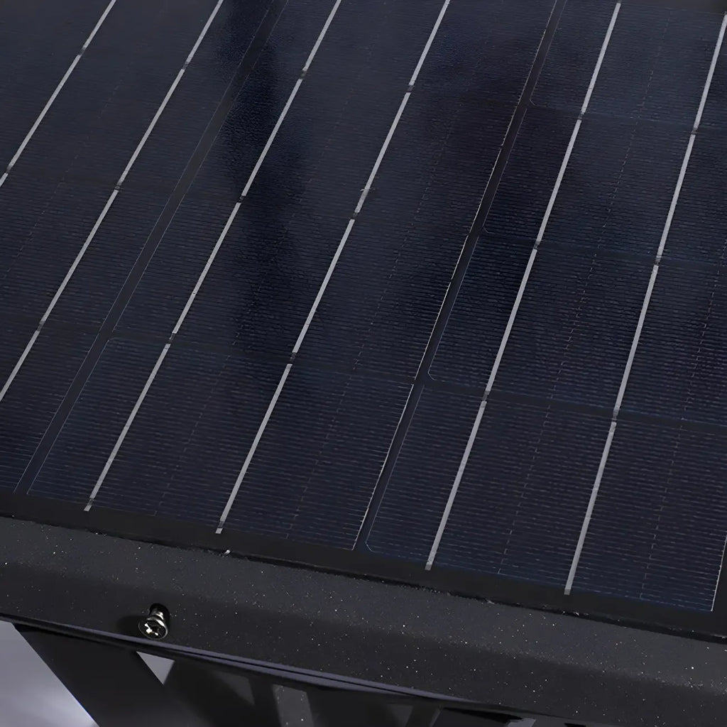 Lampes solaires extérieures pyramidales à support en métal noir