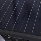 Lampes solaires extérieures pyramidales à support en métal noir