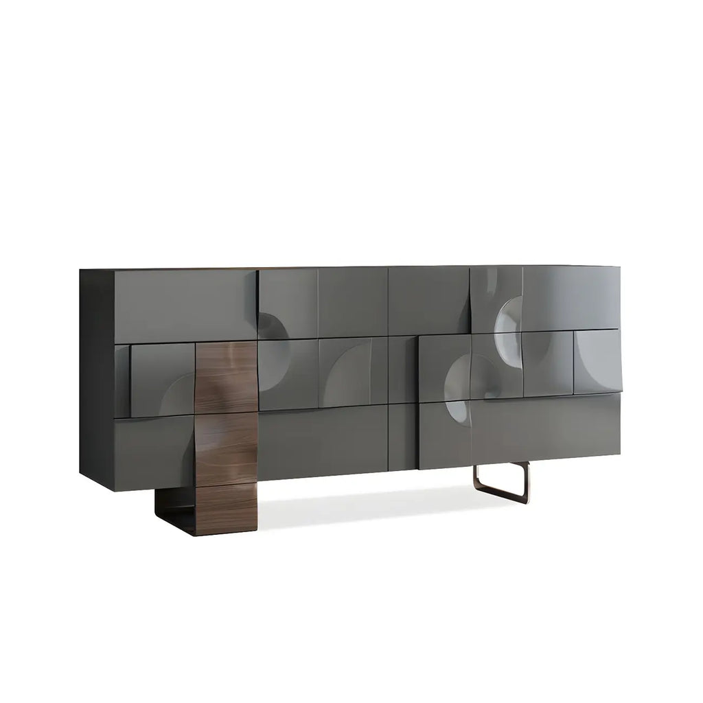 Commode unique en bois blanc à surface irrégulière