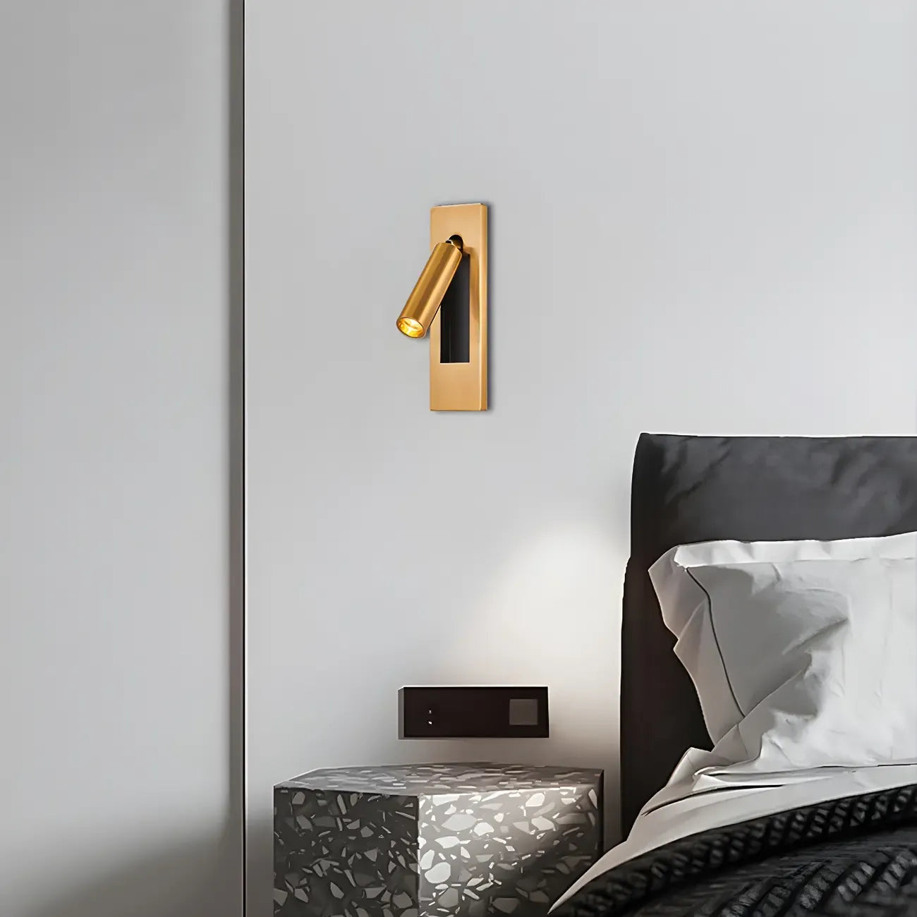 Applique murale moderne en métal avec LED et interrupteur pour la lecture dans la chambre