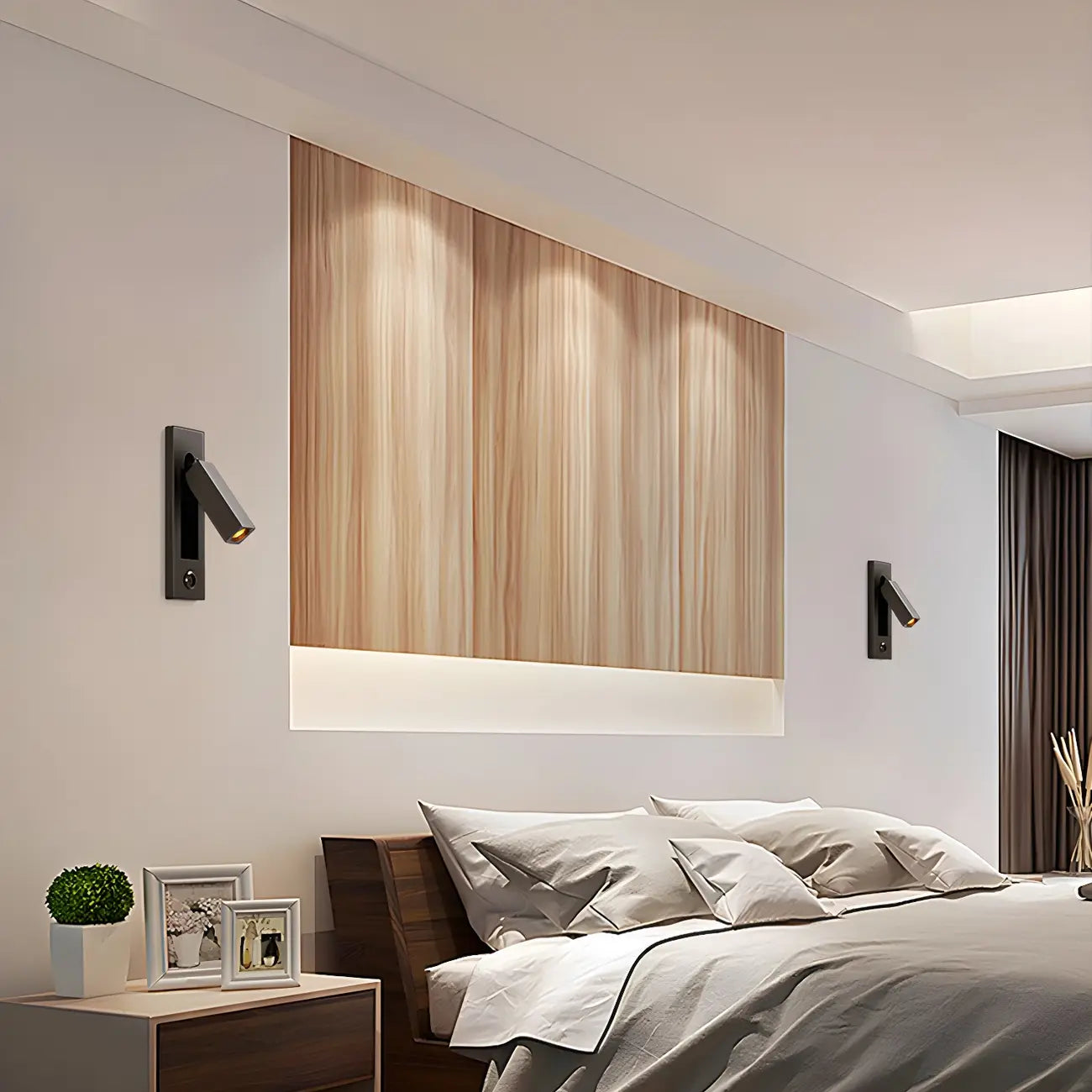 Applique murale moderne en métal avec LED et interrupteur pour la lecture dans la chambre