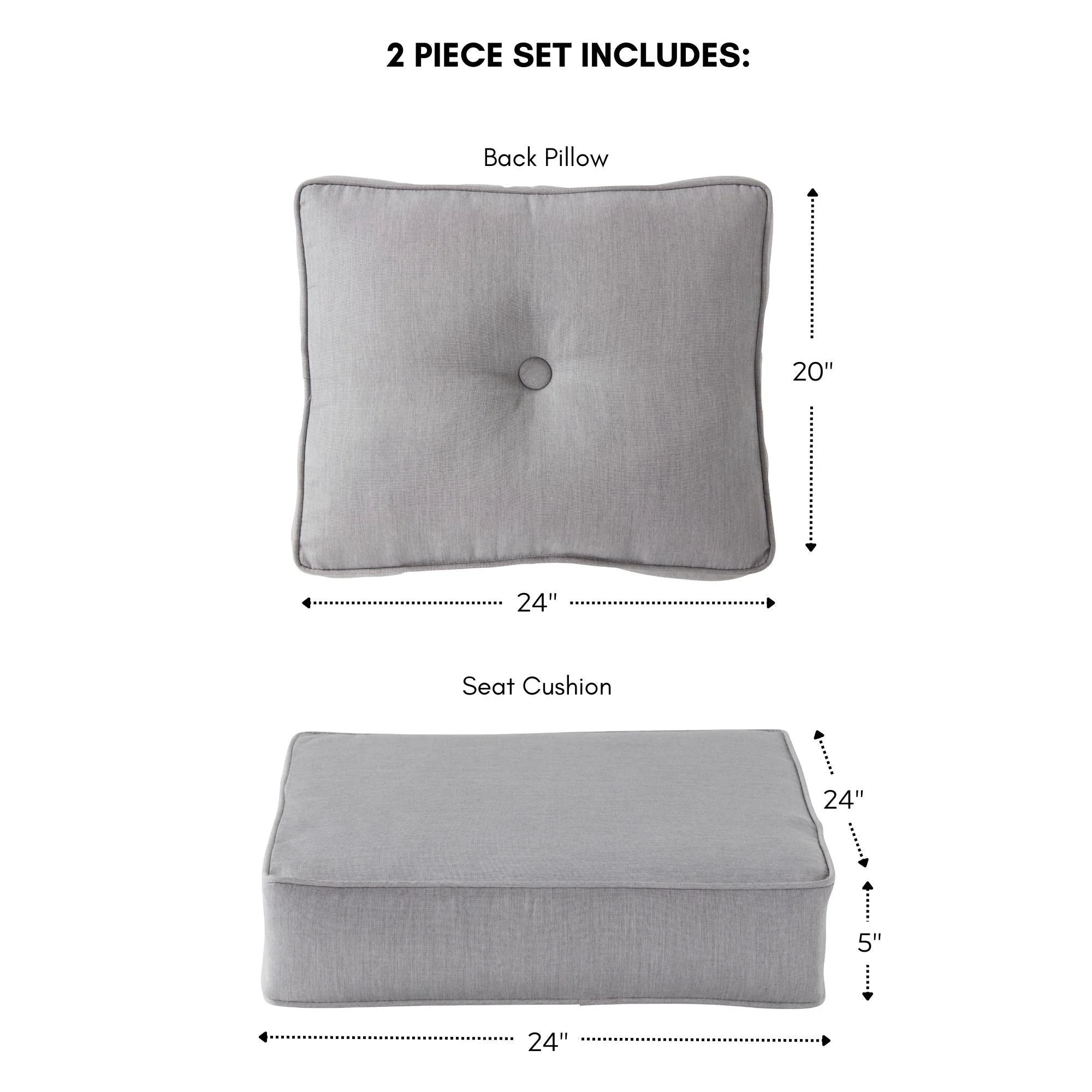 Ensemble de 2 coussins d'extérieur Sunbrella Premium pour siège profond