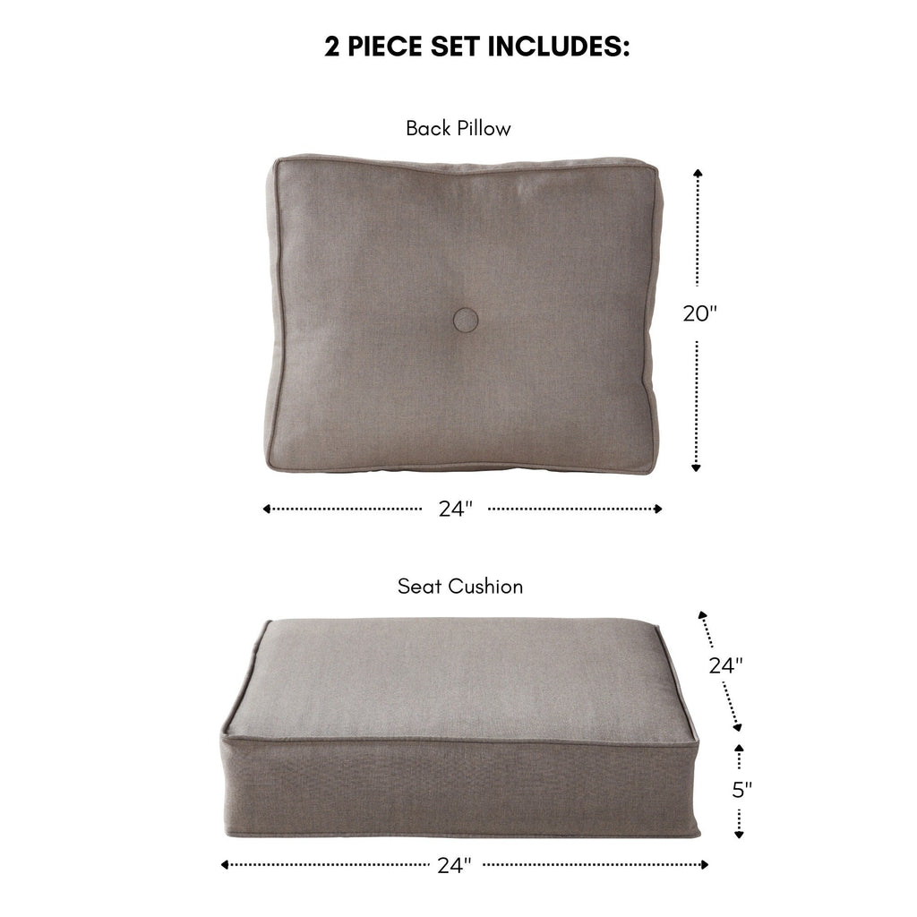 Ensemble de 2 coussins d'extérieur Sunbrella Premium pour siège profond