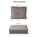 Ensemble de 2 coussins d'extérieur Sunbrella Premium pour siège profond