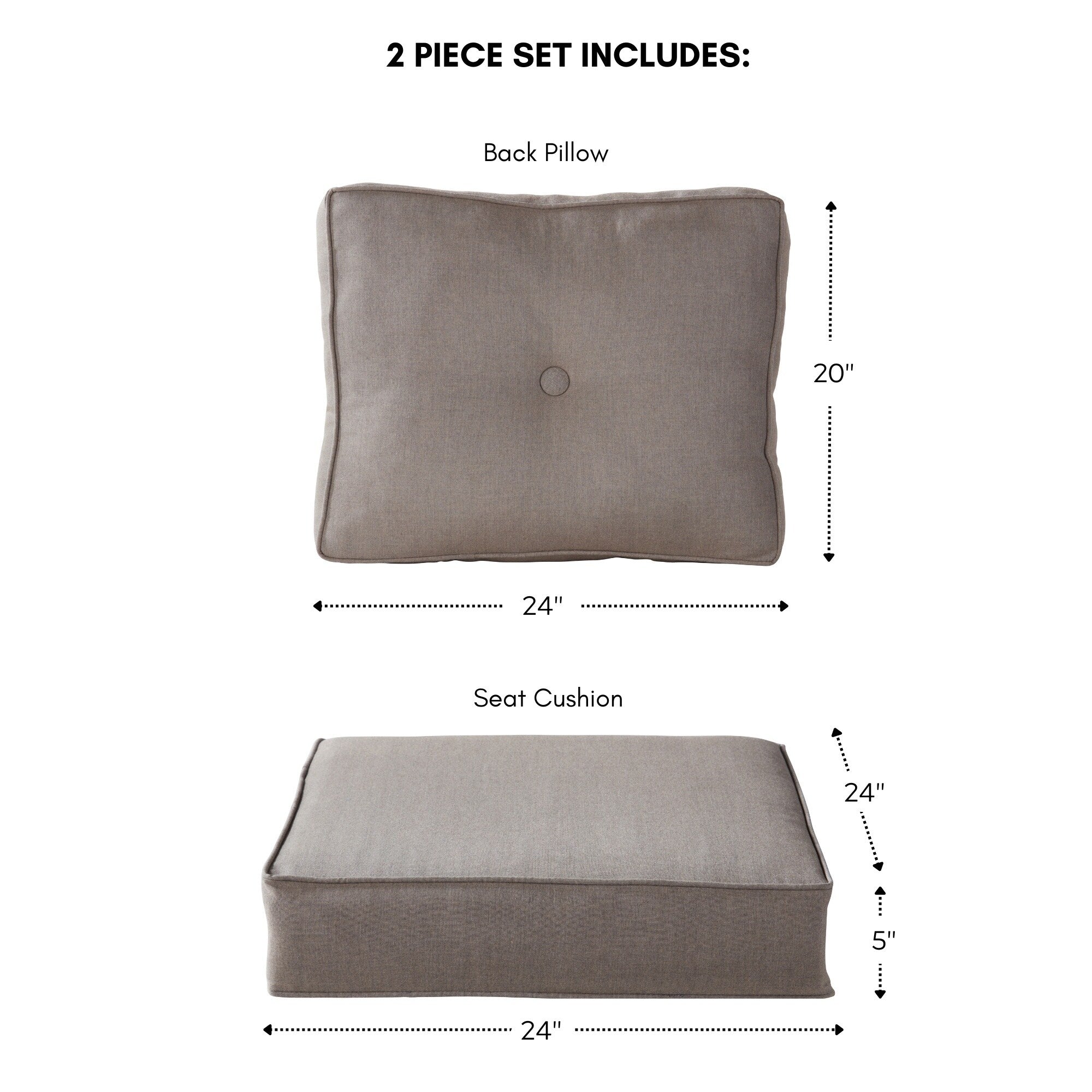 Ensemble de 2 coussins d'extérieur Sunbrella Premium pour siège profond