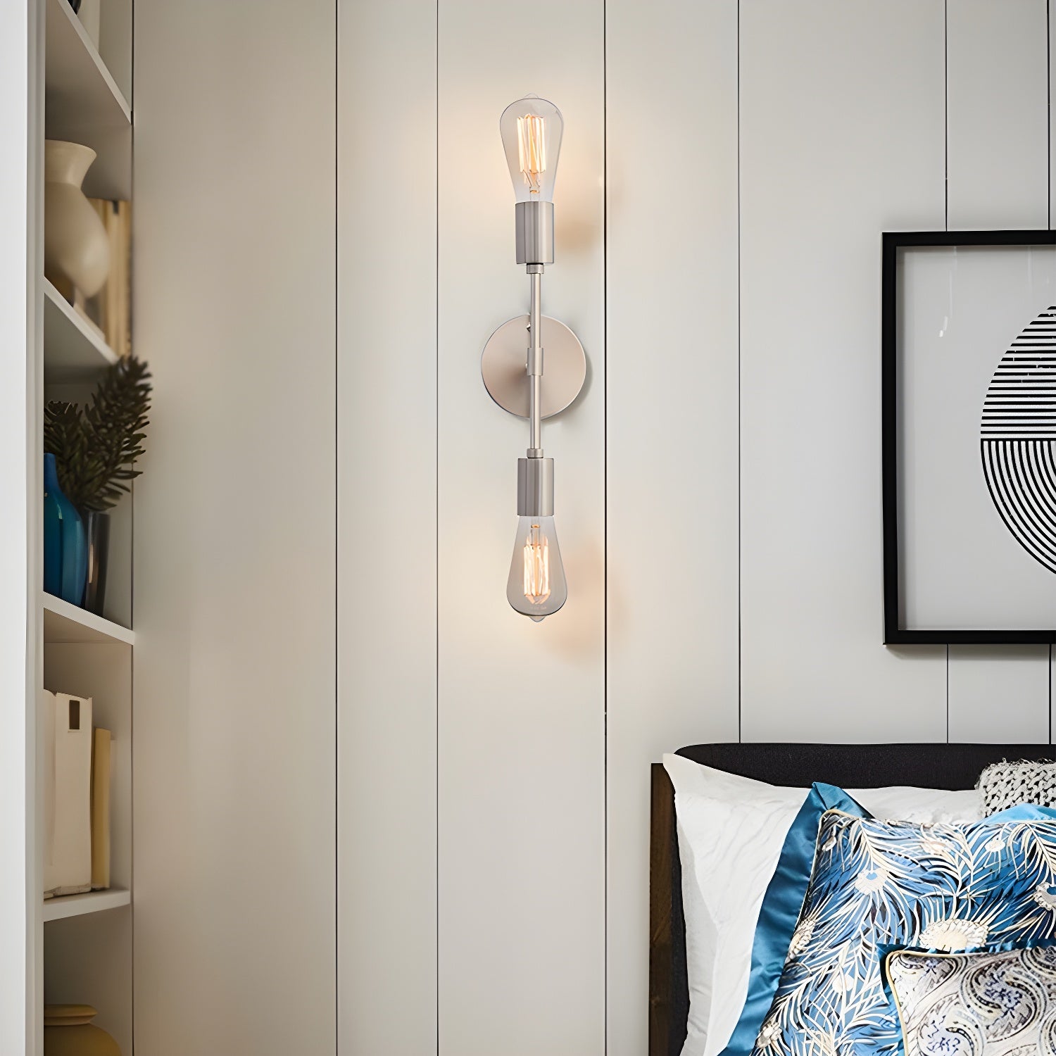 Applique murale moderne à deux globes en métal pour salle de bain
