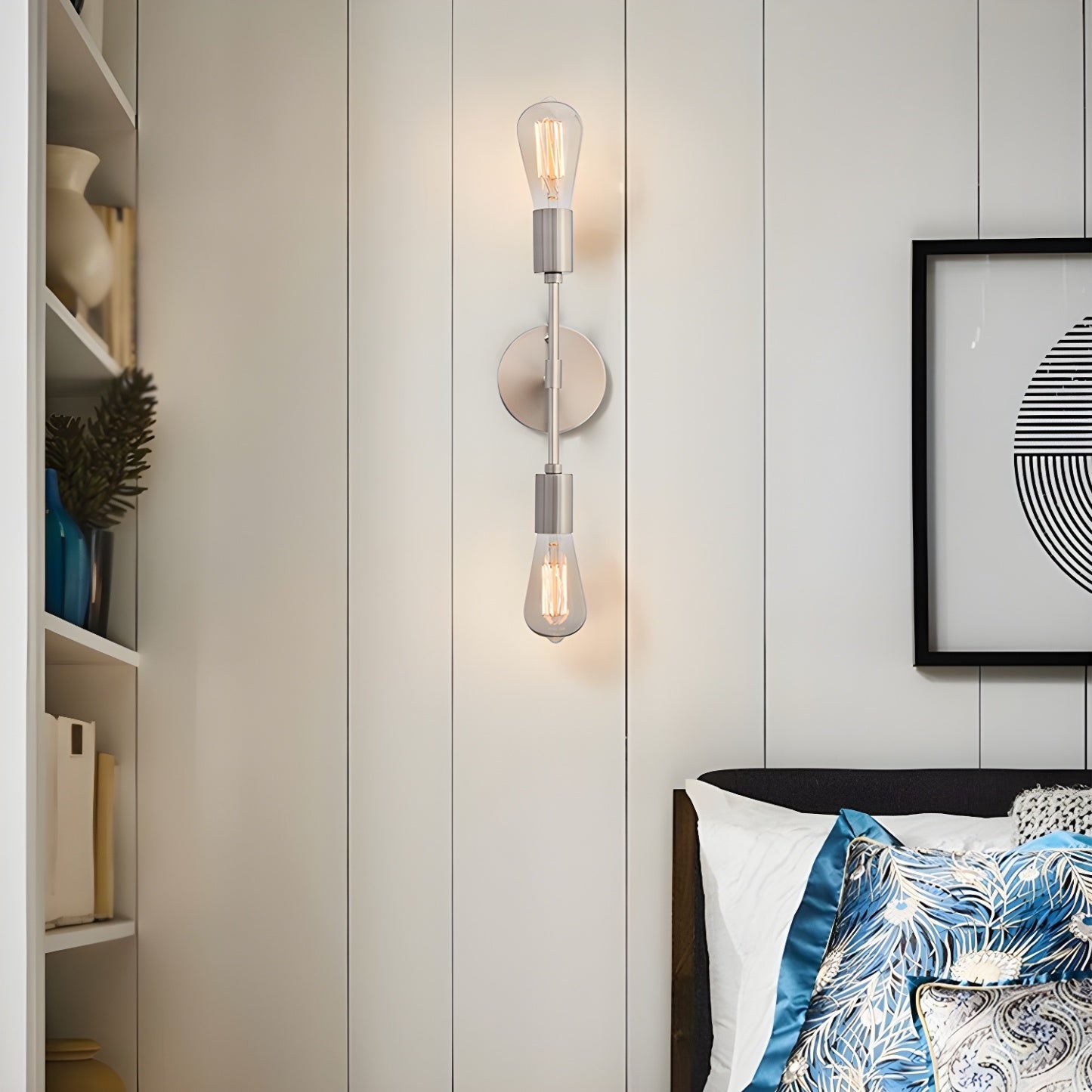 Applique murale moderne à deux globes en métal pour salle de bain