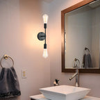 Applique murale moderne à deux globes en métal pour salle de bain
