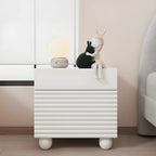 Table de chevet rectangulaire Princesse en bois blanc avec 2 tiroirs