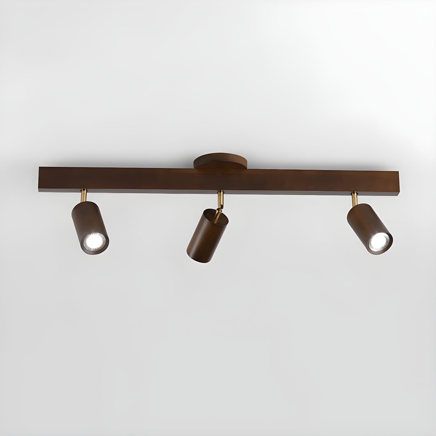 Faretto a soffitto orientabile a semi incasso in legno a 5 luci