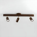 Faretto a soffitto orientabile a semi incasso in legno a 5 luci
