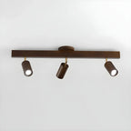 Faretto a soffitto orientabile a semi incasso in legno a 5 luci