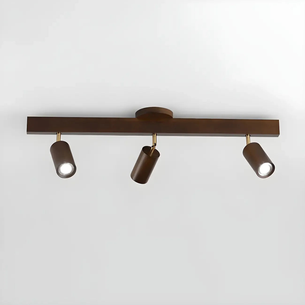 Faretto a soffitto orientabile a semi incasso in legno a 5 luci