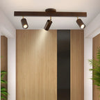 Faretto a soffitto orientabile a semi incasso in legno a 5 luci
