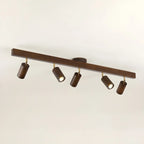 Faretto a soffitto orientabile a semi incasso in legno a 5 luci