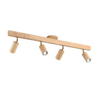 Faretto a soffitto orientabile a semi incasso in legno a 5 luci