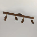 Faretto a soffitto orientabile a semi incasso in legno a 5 luci