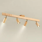 Faretto a soffitto orientabile a semi incasso in legno a 5 luci