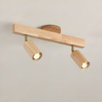 Faretto a soffitto orientabile a semi incasso in legno a 5 luci